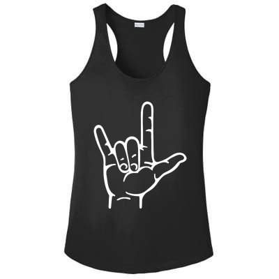 I Love You Sign ASL Ladies PosiCharge Competitor Racerback Tank