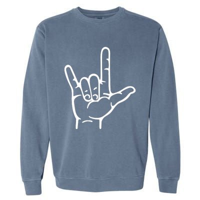 I Love You Sign ASL Garment-Dyed Sweatshirt