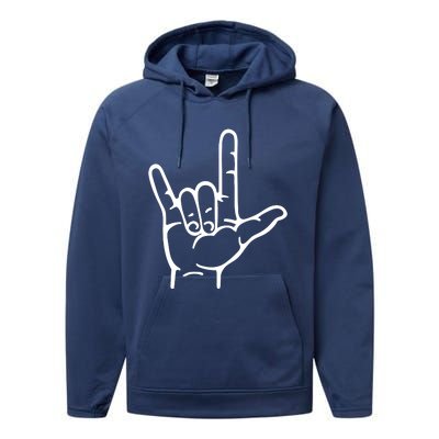 I Love You Sign ASL Performance Fleece Hoodie