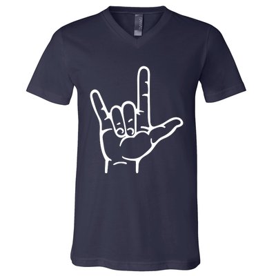 I Love You Sign ASL V-Neck T-Shirt