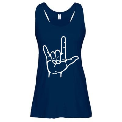 I Love You Sign ASL Ladies Essential Flowy Tank