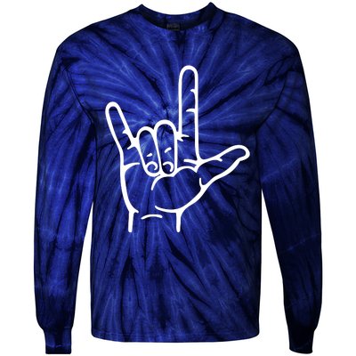 I Love You Sign ASL Tie-Dye Long Sleeve Shirt