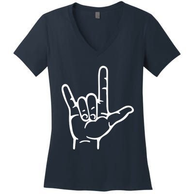 I Love You Sign ASL Women's V-Neck T-Shirt