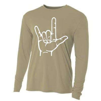 I Love You Sign ASL Cooling Performance Long Sleeve Crew