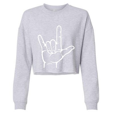 I Love You Sign ASL Cropped Pullover Crew