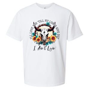 ILl Love You Till My Lungs Give Out I AinT Lyin Western Sueded Cloud Jersey T-Shirt