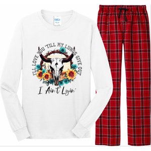 ILl Love You Till My Lungs Give Out I AinT Lyin Western Long Sleeve Pajama Set