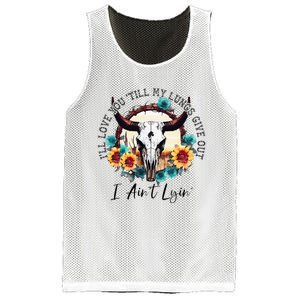 ILl Love You Till My Lungs Give Out I AinT Lyin Western Mesh Reversible Basketball Jersey Tank