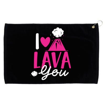 I Lava You Volcano Geologist Humor Valentines Day Gift Grommeted Golf Towel