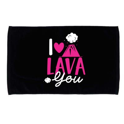 I Lava You Volcano Geologist Humor Valentines Day Gift Microfiber Hand Towel