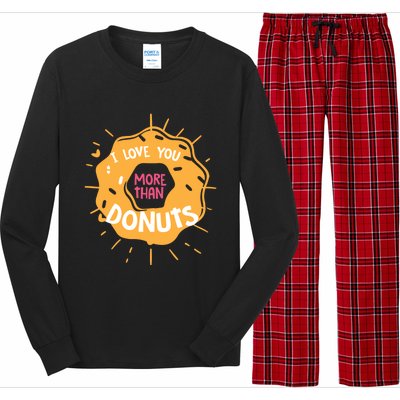 I Love You More Than Donuts Valentines Day Cool Gift Long Sleeve Pajama Set