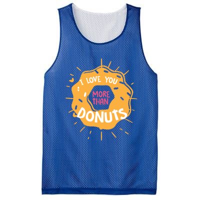 I Love You More Than Donuts Valentines Day Cool Gift Mesh Reversible Basketball Jersey Tank