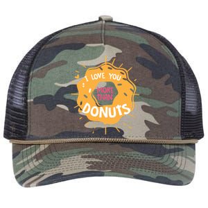 I Love You More Than Donuts Valentines Day Cool Gift Retro Rope Trucker Hat Cap