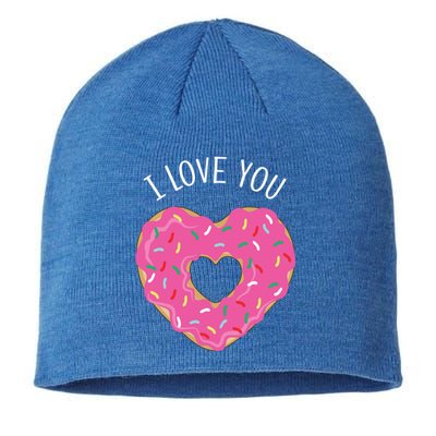 I Love You Valentine's Day Donut Heart Cute Gift Sustainable Beanie