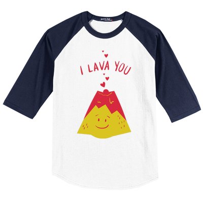 I Lava You Cute Funny Romantic Gift Baseball Sleeve Shirt