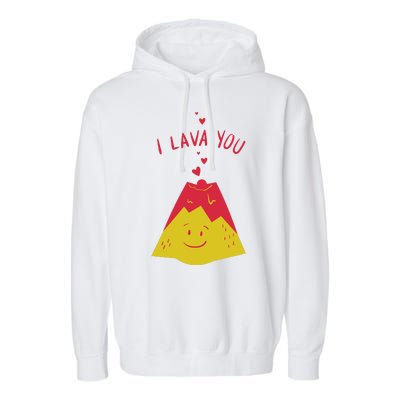 I Lava You Cute Funny Romantic Gift Garment-Dyed Fleece Hoodie