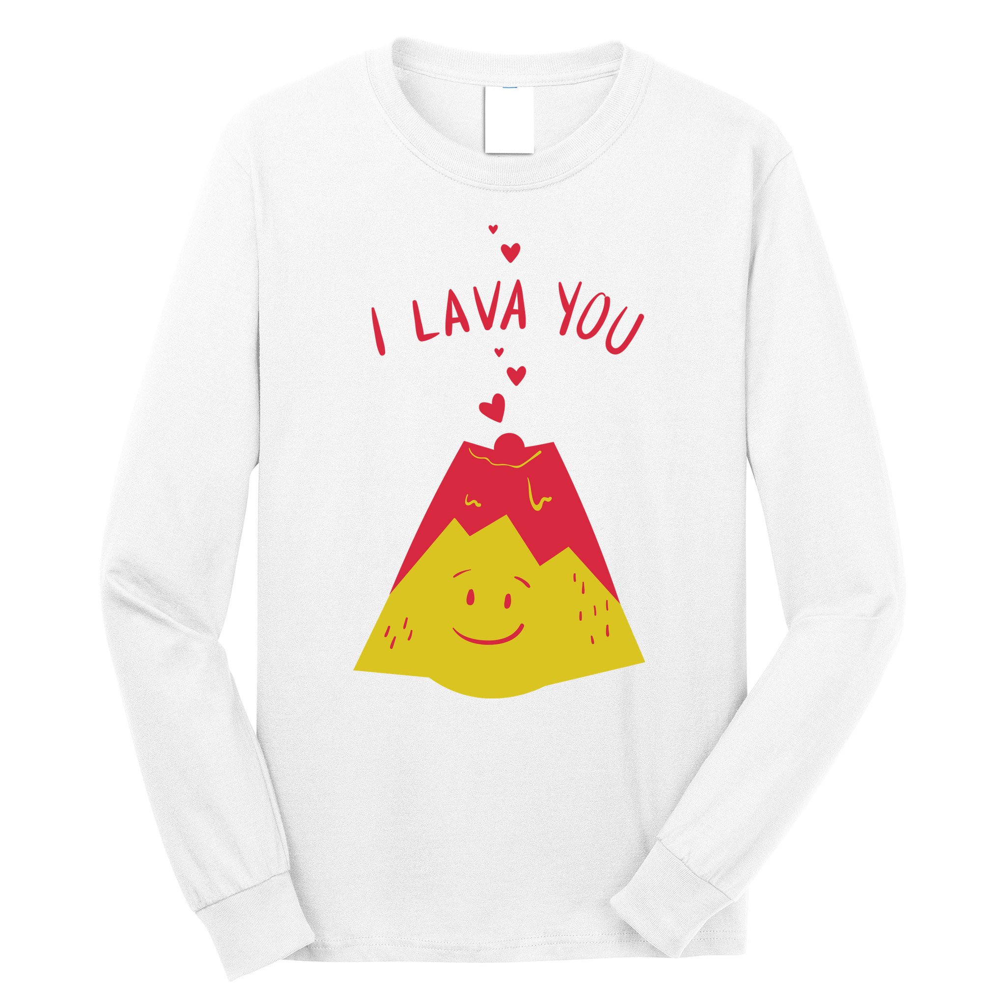 I Lava You Cute Funny Romantic Gift Long Sleeve Shirt