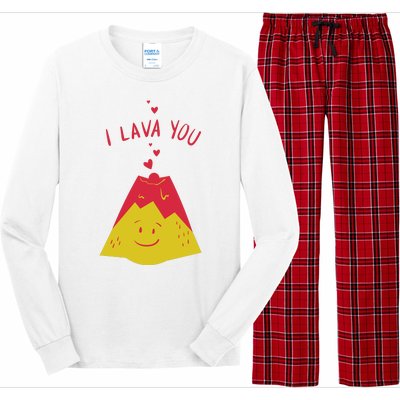 I Lava You Cute Funny Romantic Gift Long Sleeve Pajama Set