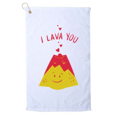 I Lava You Cute Funny Romantic Gift Golf Towel