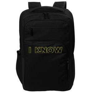 I Love You I Know Matching Couples Vacation Impact Tech Backpack