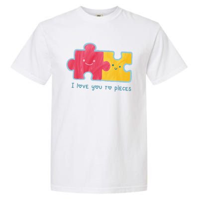 I Love You To Pieces Cute Puzzle Garment-Dyed Heavyweight T-Shirt