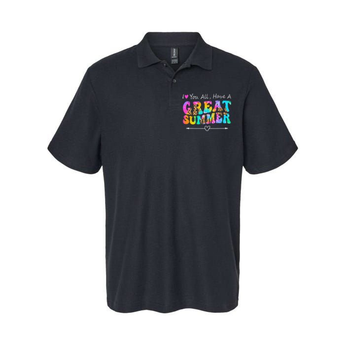 I Love You All Have a Great Summer Groovy For Wo Teacher Softstyle Adult Sport Polo