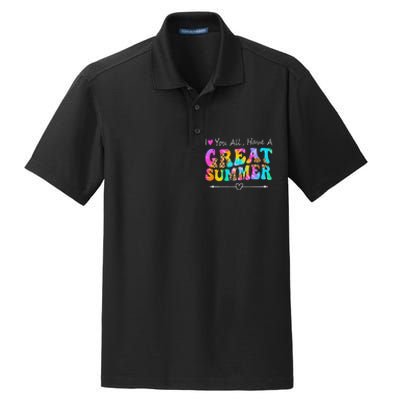 I Love You All Have a Great Summer Groovy For Wo Teacher Dry Zone Grid Polo