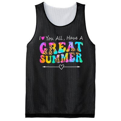 I Love You All Have a Great Summer Groovy For Wo Teacher Mesh Reversible Basketball Jersey Tank