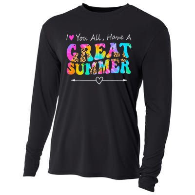 I Love You All Have a Great Summer Groovy For Wo Teacher Cooling Performance Long Sleeve Crew