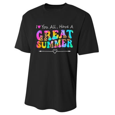 I Love You All Have a Great Summer Groovy For Wo Teacher Performance Sprint T-Shirt