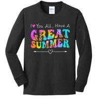 I Love You All Have a Great Summer Groovy For Wo Teacher Kids Long Sleeve Shirt