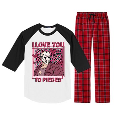 I Love You To Pieces ValentineS Day Horror Character Raglan Sleeve Pajama Set