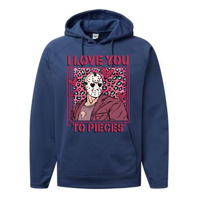 I Love You To Pieces ValentineS Day Horror Character Performance Fleece Hoodie