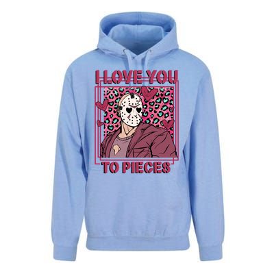 I Love You To Pieces ValentineS Day Horror Character Unisex Surf Hoodie