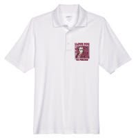 I Love You To Pieces ValentineS Day Horror Character Men's Origin Performance Pique Polo