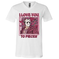 I Love You To Pieces ValentineS Day Horror Character V-Neck T-Shirt