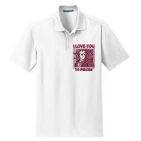 I Love You To Pieces ValentineS Day Horror Character Dry Zone Grid Polo