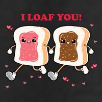 I Loaf You Valentines Day Funny Gift 7 Panel Mesh Trucker Snapback Hat