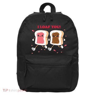 I Loaf You Valentines Day Funny Gift 16 in Basic Backpack
