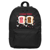 I Loaf You Valentines Day Funny Gift 16 in Basic Backpack