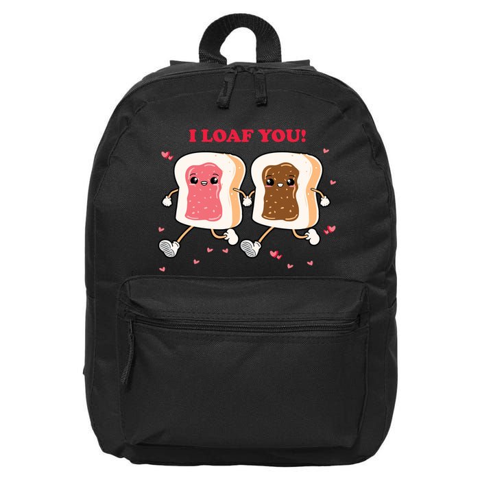 I Loaf You Valentines Day Funny Gift 16 in Basic Backpack
