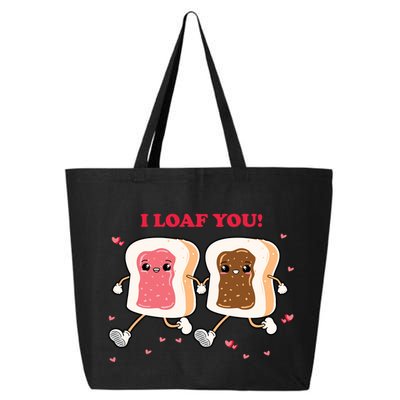 I Loaf You Valentines Day Funny Gift 25L Jumbo Tote