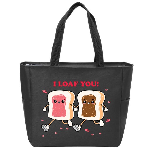 I Loaf You Valentines Day Funny Gift Zip Tote Bag