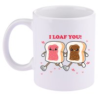 I Loaf You Valentines Day Funny Gift 11oz C Handle Ceramic Mug