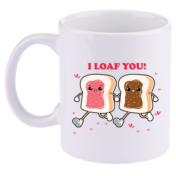 I Loaf You Valentines Day Funny Gift 11oz C Handle Ceramic Mug