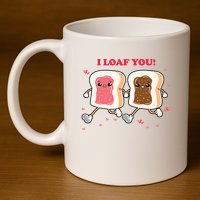 I Loaf You Valentines Day Funny Gift 11oz C Handle Ceramic Mug