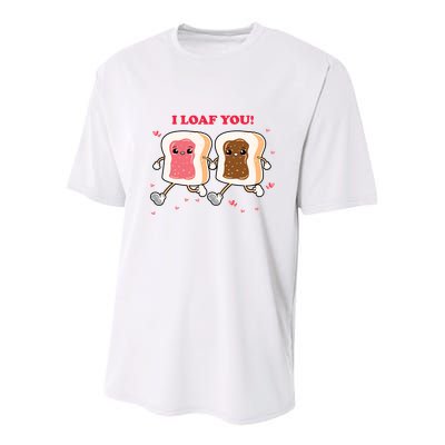 I Loaf You Valentines Day Funny Gift Youth Performance Sprint T-Shirt