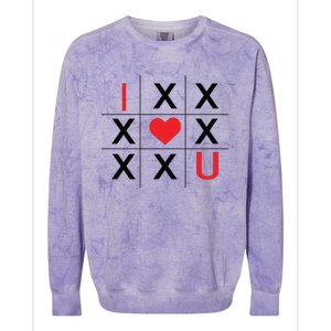 I Love You Tic Tac Toe Cute Valentines Day Colorblast Crewneck Sweatshirt