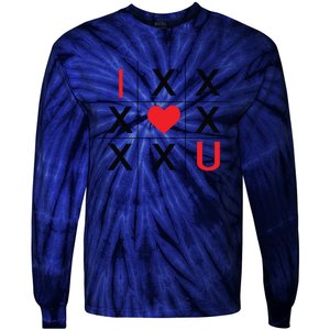 I Love You Tic Tac Toe Cute Valentines Day Tie-Dye Long Sleeve Shirt