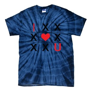 I Love You Tic Tac Toe Cute Valentines Day Tie-Dye T-Shirt